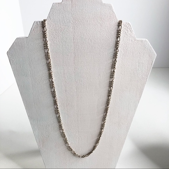 Sterling Silver Figaro Link Chain Long Necklace